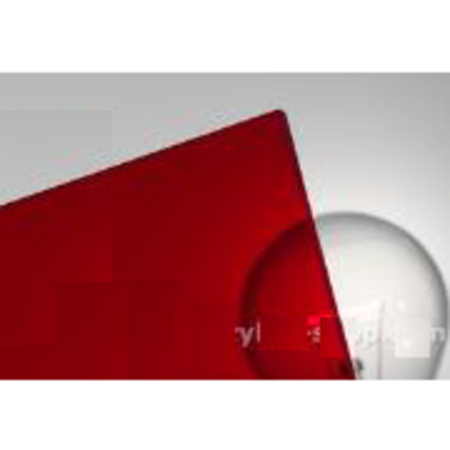 PROFESSIONAL PLASTICS Red#2423 Extruded Acrylic Paper-Masked Sheet, 0.125 Thick, 12 X 12 SACRRD2423.125EP-12X12